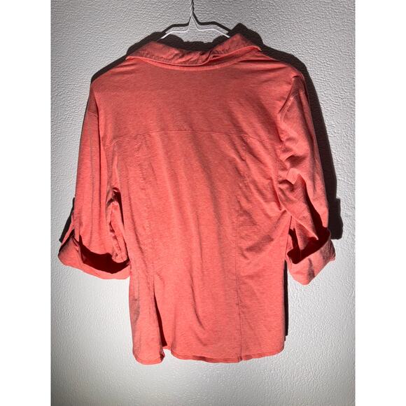 Lafayette 148 New York Coral Button-Down size large - Picture 5 of 8